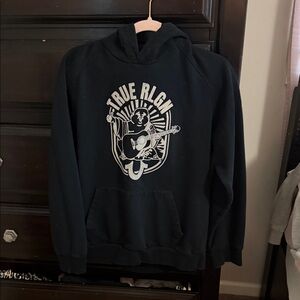 True Religion Black Graphic Hoodie for Men